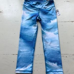 NWT LIVE LOVE DREAM Ocean Waves Beach Yoga Cropped Ankle Leggings XS